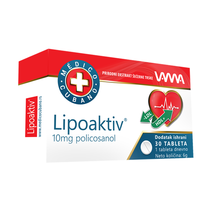 MEDICO CUBANO LIPOAKTIV 30 tableta, Snižavanje nivoa holesterola, za zdrave krvne sudove,srce i mozak